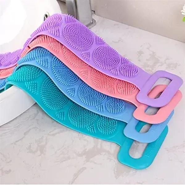 Silicone Body Scrubber Belt Green Pink Purple Blue