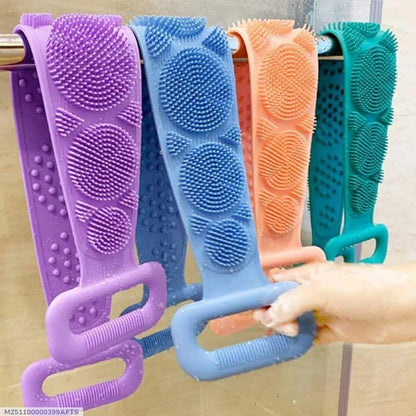 Silicone Body Scrubber Belt Green Pink Purple Blue