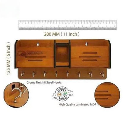 Brow MDF Abstract Art key Holder for Home Decor