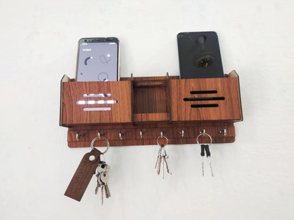 Brow MDF Abstract Art key Holder for Home Decor