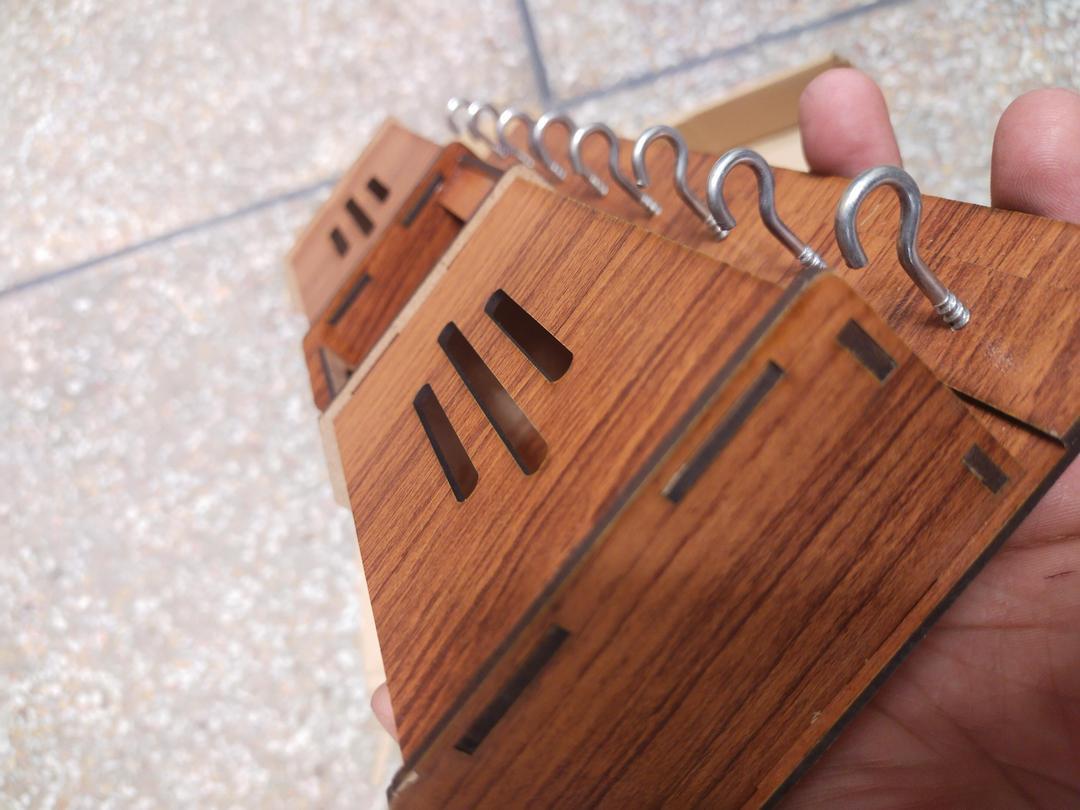 Brow MDF Abstract Art key Holder for Home Decor
