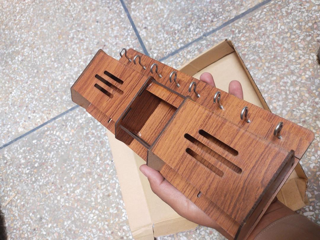 Brow MDF Abstract Art key Holder for Home Decor