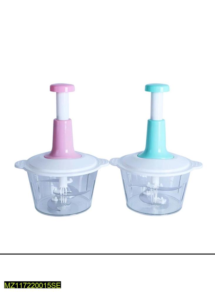 Hand Push Vegetable Chopper Pink Mint Green