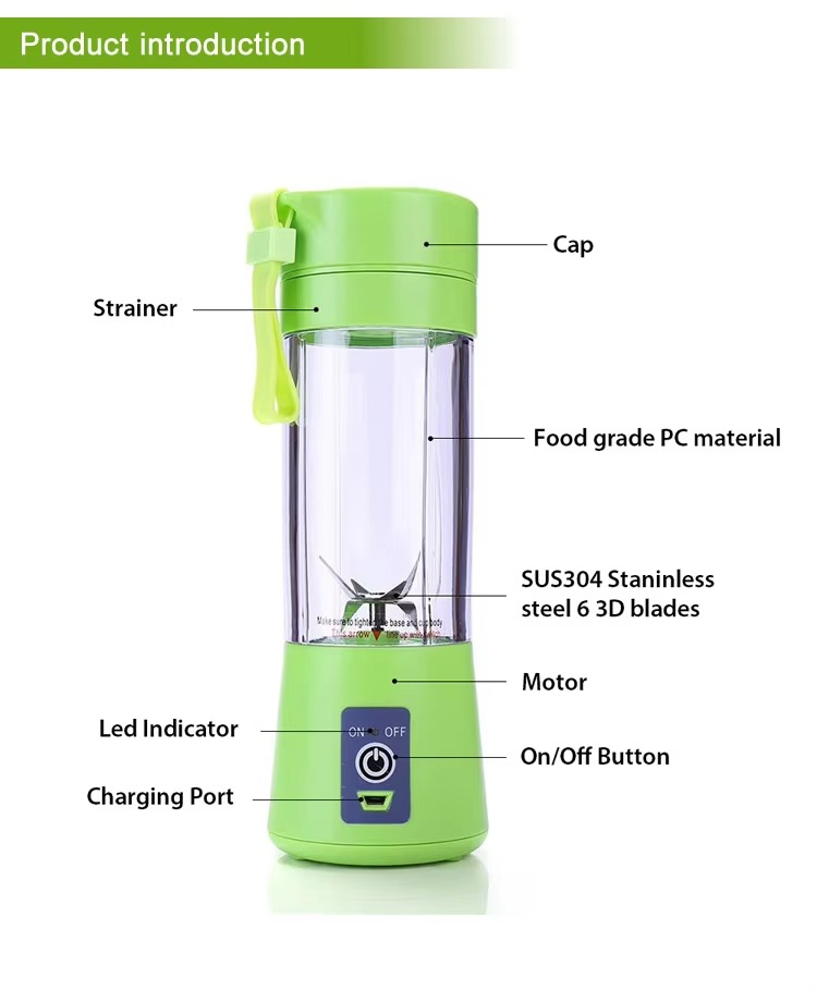 Portable rechargeable juicer blender