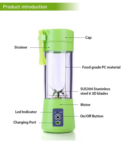 Portable rechargeable juicer blender