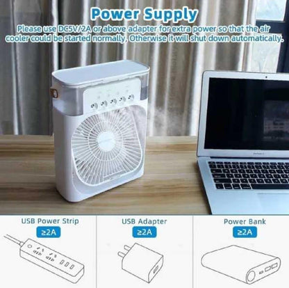 Mini Air Cooler with 3 Speeds & Perfume Feature