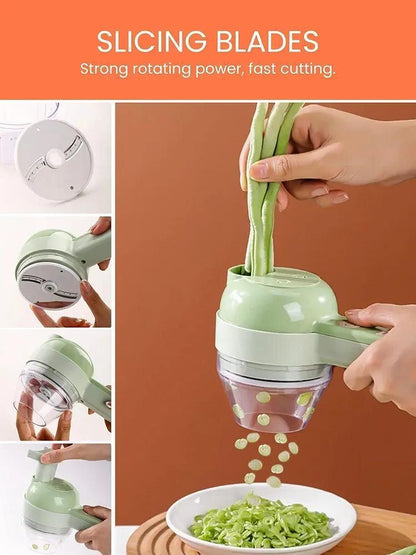 5 in 1 Handheld Hammer Electric Vegetable Cutter Set Mini Wireless Food Choppers Garlic Vegetable Chopper Slicer machine.