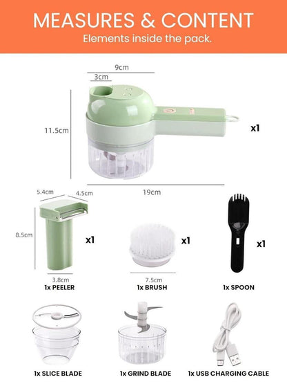 5 in 1 Handheld Hammer Electric Vegetable Cutter Set Mini Wireless Food Choppers Garlic Vegetable Chopper Slicer machine.