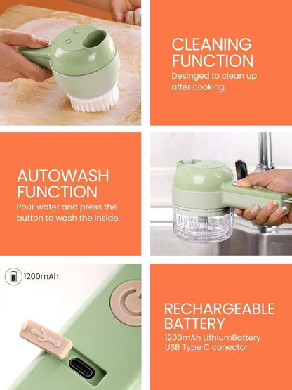 5 in 1 Handheld Hammer Electric Vegetable Cutter Set Mini Wireless Food Choppers Garlic Vegetable Chopper Slicer machine.