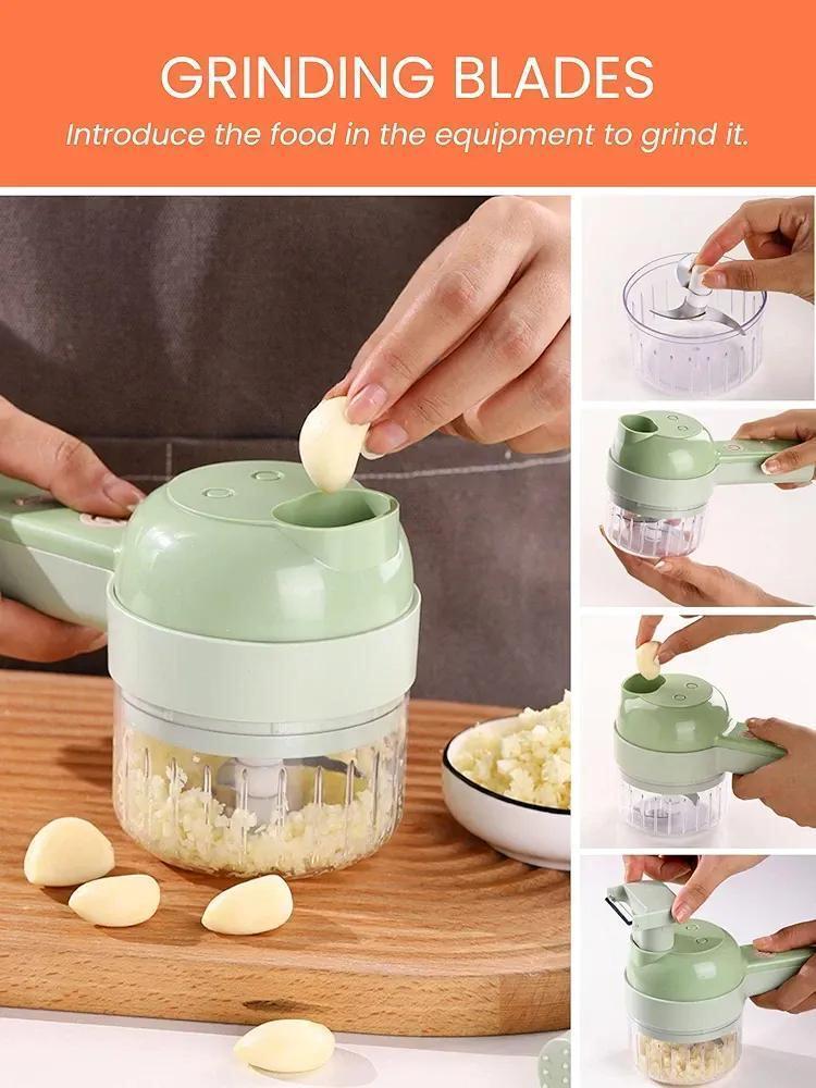 5 in 1 Handheld Hammer Electric Vegetable Cutter Set Mini Wireless Food Choppers Garlic Vegetable Chopper Slicer machine.