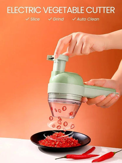 5 in 1 Handheld Hammer Electric Vegetable Cutter Set Mini Wireless Food Choppers Garlic Vegetable Chopper Slicer machine.