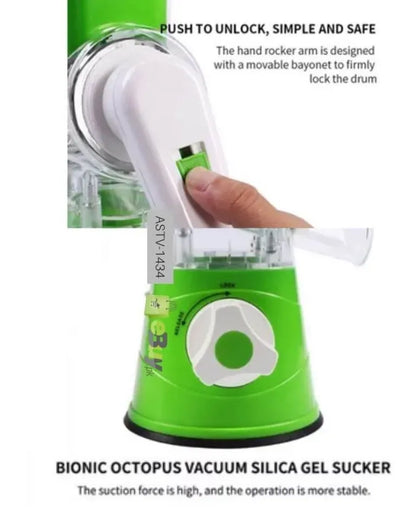 Green Multi-Function Vegetable Cutter with 3 Blades