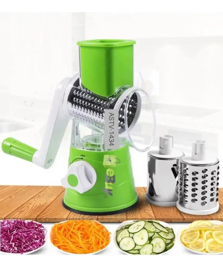 Green Multi-Function Vegetable Cutter with 3 Blades