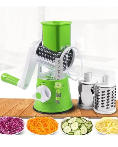 Green Multi-Function Vegetable Cutter with 3 Blades
