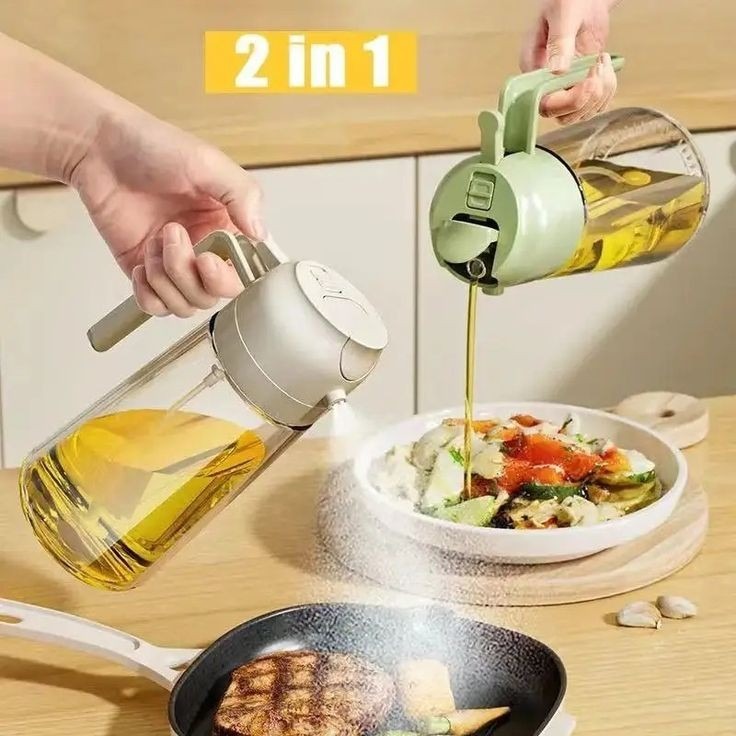 2 in 1 Glass Oil Spray Dispenser 450 ml
